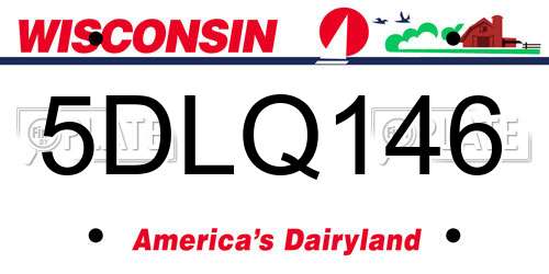 5DLQ146 Wisconsin License Plate