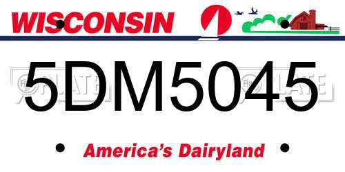 5DM5045 Wisconsin License Plate