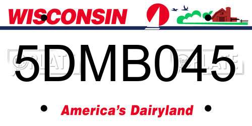 5DMB045 Wisconsin License Plate