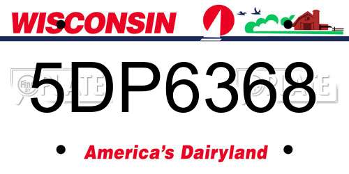 5DP6368 Wisconsin License Plate