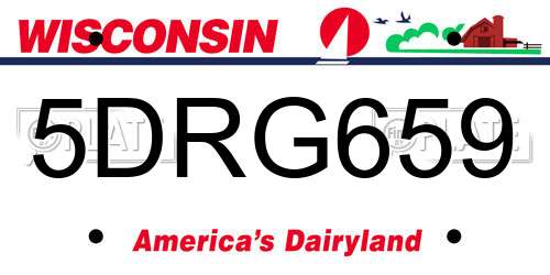 5DRG659 Wisconsin License Plate