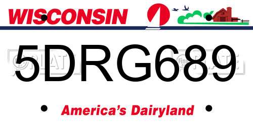 5DRG689 Wisconsin License Plate