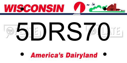 5DRS70 Wisconsin License Plate