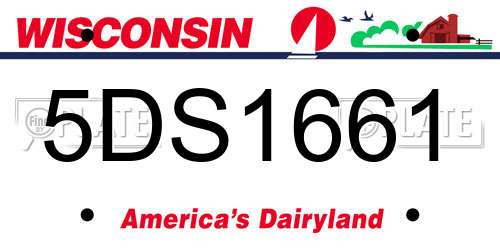5DS1661 Wisconsin License Plate
