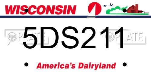 5DS211 Wisconsin License Plate
