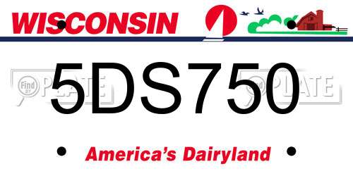 5DS750 Wisconsin License Plate