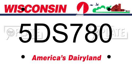 5DS780 Wisconsin License Plate
