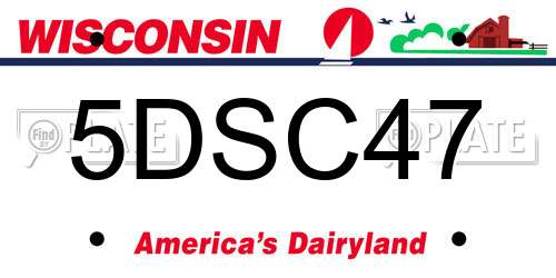 5DSC47 Wisconsin License Plate