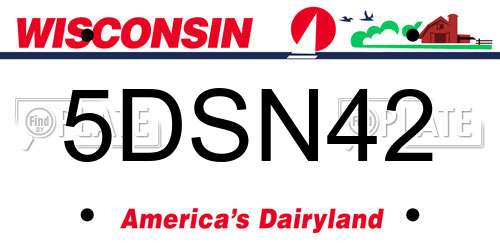 5DSN42 Wisconsin License Plate