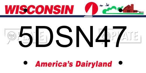 5DSN47 Wisconsin License Plate