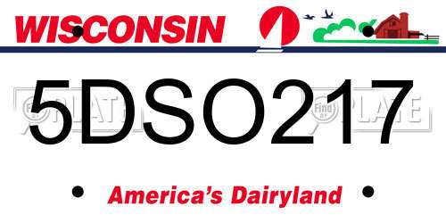 5DSO217 Wisconsin License Plate