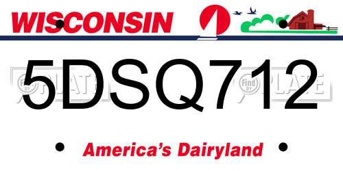 5DSQ712 Wisconsin License Plate