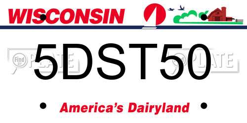 5DST50 Wisconsin License Plate