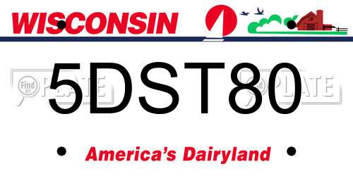 5DST80 Wisconsin License Plate