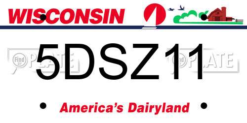5DSZ11 Wisconsin License Plate