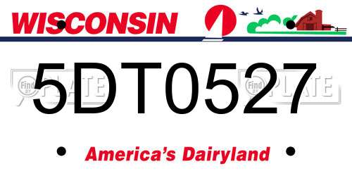 5DT0527 Wisconsin License Plate