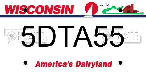 5DTA55 Wisconsin License Plate