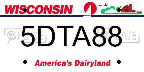 5DTA88 Wisconsin License Plate