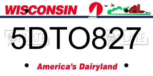 5DTO827 Wisconsin License Plate