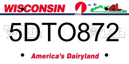 5DTO872 Wisconsin License Plate