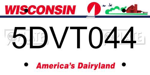 5DVT044 Wisconsin License Plate