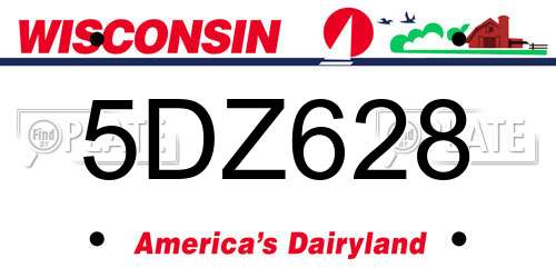 5DZ628 Wisconsin License Plate