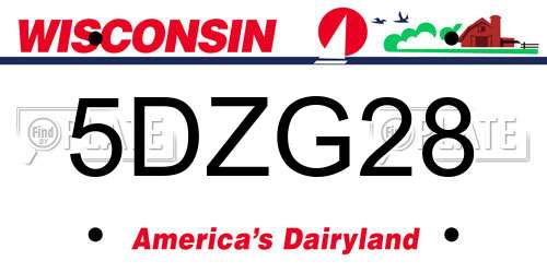 5DZG28 Wisconsin License Plate