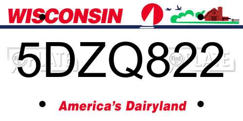 5DZQ822 Wisconsin License Plate