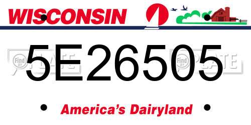 5E26505 Wisconsin License Plate
