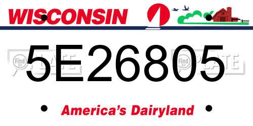 5E26805 Wisconsin License Plate