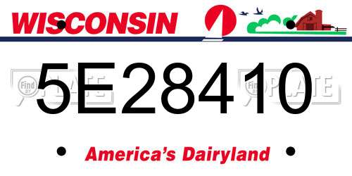 5E28410 Wisconsin License Plate