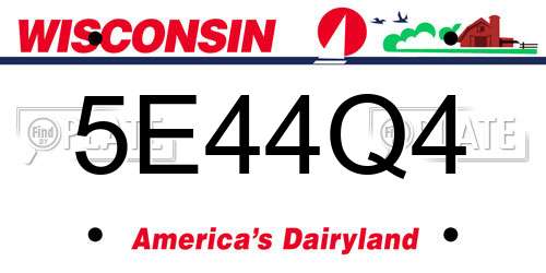 5E44Q4 Wisconsin License Plate