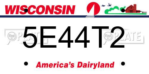 5E44T2 Wisconsin License Plate