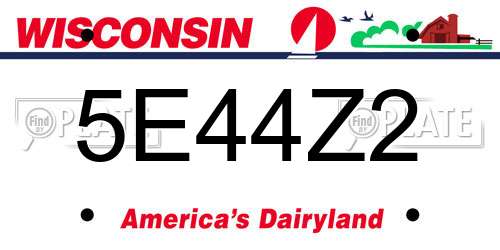 5E44Z2 Wisconsin License Plate