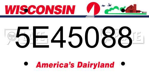 5E45088 Wisconsin License Plate