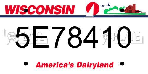 5E78410 Wisconsin License Plate