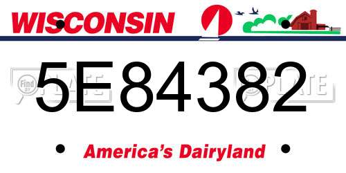5E84382 Wisconsin License Plate