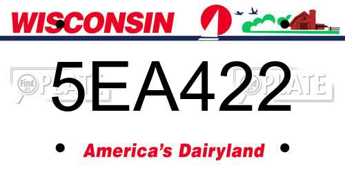 5EA422 Wisconsin License Plate