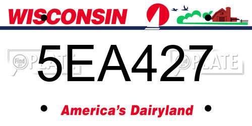 5EA427 Wisconsin License Plate