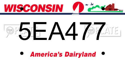 5EA477 Wisconsin License Plate