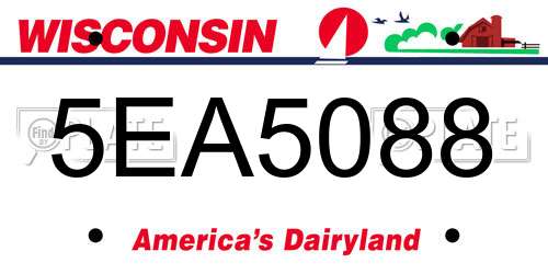 5EA5088 Wisconsin License Plate