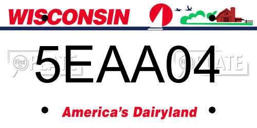 5EAA04 Wisconsin License Plate