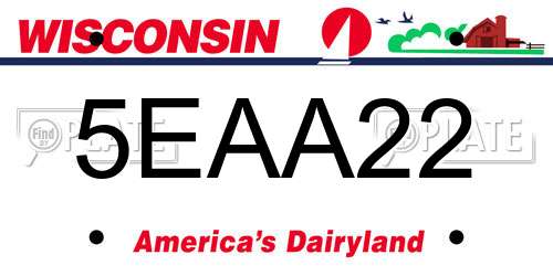 5EAA22 Wisconsin License Plate