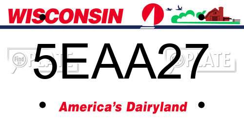 5EAA27 Wisconsin License Plate