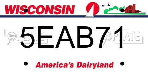 5EAB71 Wisconsin License Plate