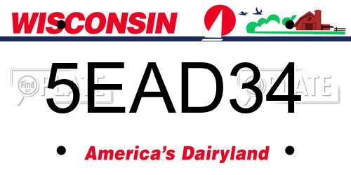 5EAD34 Wisconsin License Plate