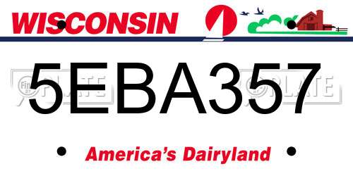 5EBA357 Wisconsin License Plate