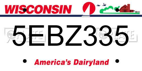 5EBZ335 Wisconsin License Plate