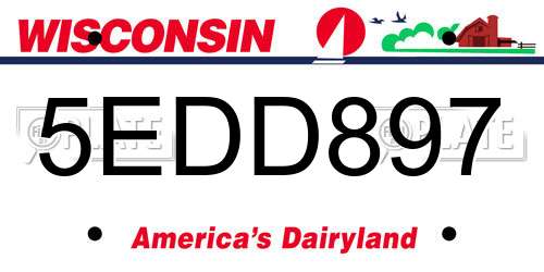 5EDD897 Wisconsin License Plate