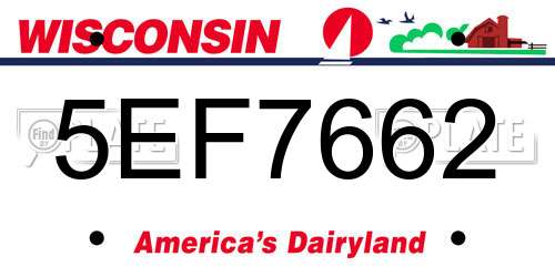 5EF7662 Wisconsin License Plate